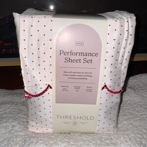 Threshold White and Red Polka Dot Sheet Set